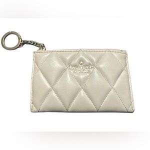 KATE SPADE CREAM QUILTED CARD HOLDER